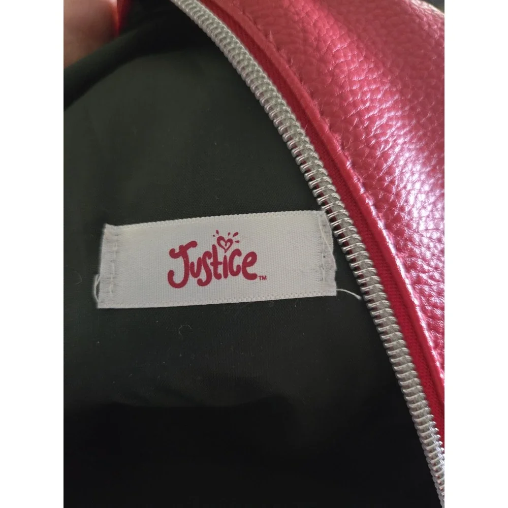 Justice Initial C Quilted Mini Backpack Ladybug‎ Red Chain detail Quilted